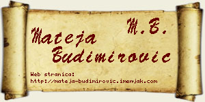 Mateja Budimirović vizit kartica